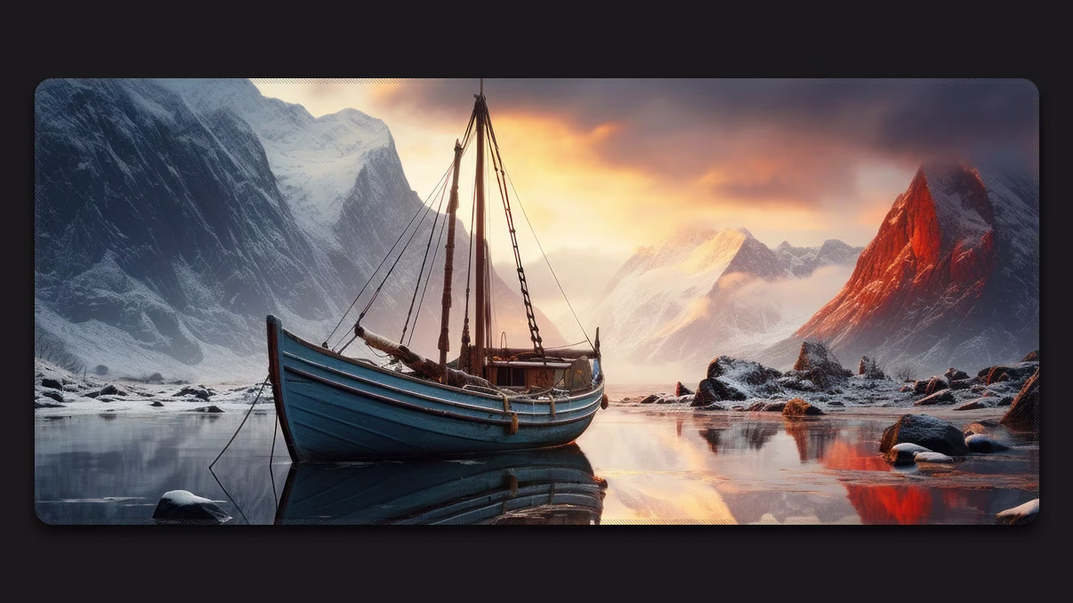 A boat in the mountains best xxl mousepad