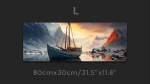 A boat in the mountains large custom mouse pad