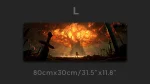Burning tree in battle large gaming mousepads
