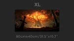 Burning tree in battle extra large gaming mouse pad