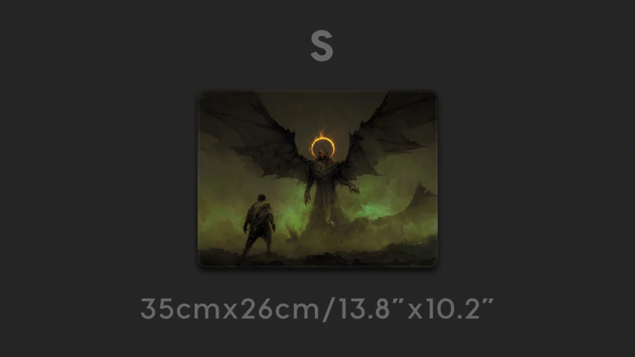 Dark monster with wings small gaming mouse mat