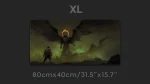 Dark monster with wings gaming mouse pad xl