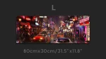 Futuristic city at night mouse pad long