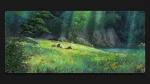 Girl sleep on grass studio ghibli desk mat