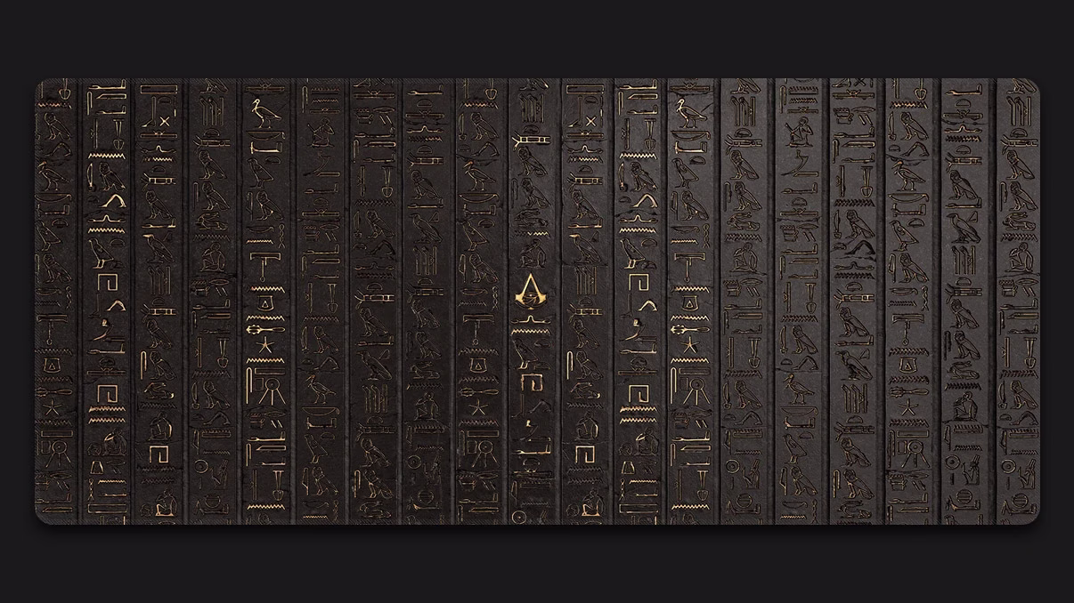 Hieroglyphics desk mat black