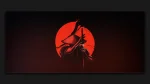 Samurai with blood mousepad japan