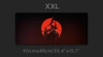 Japan samurai with blood sun extra extra large mouse pad