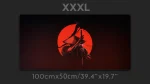Japan samurai with blood sun giant desk mat