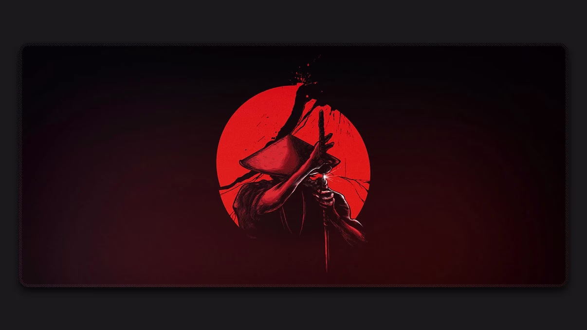 Samurai with blood mousepad japan