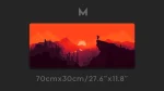 Person standing on mountain red black mouse pad