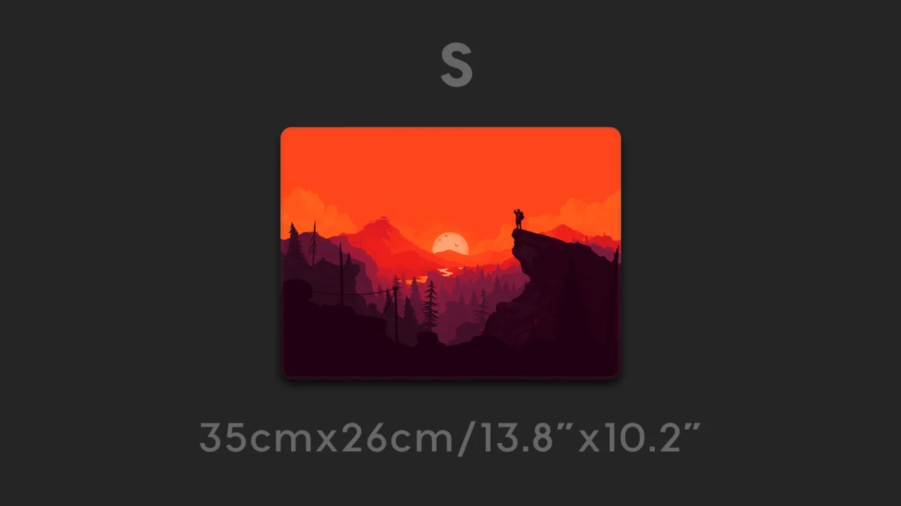 Person standing on mountain red and black mouse mat