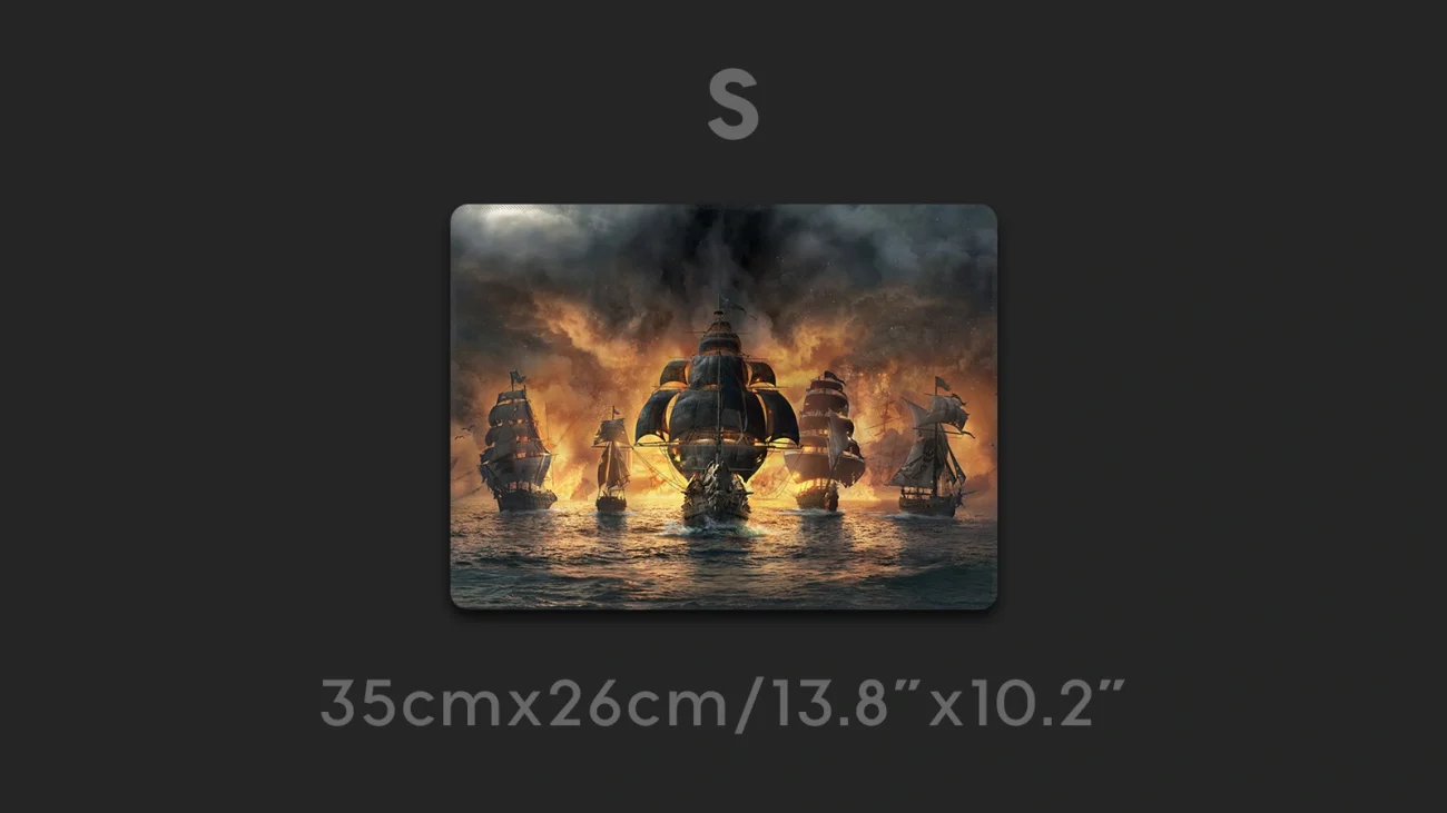 brown pirate ship mouse pad gaming small