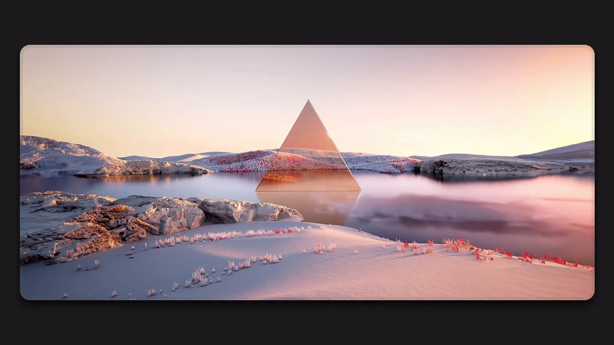 Geometric aesthetics-pyramid in the Lake high quality desk mats