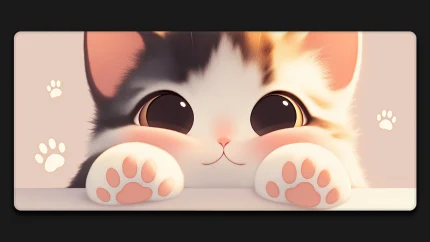 adorable cat kawaii desk mat