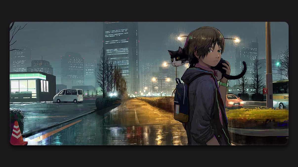 anime boy cat custom mousepad size