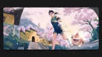 anime girl running with dog customized mousepad
