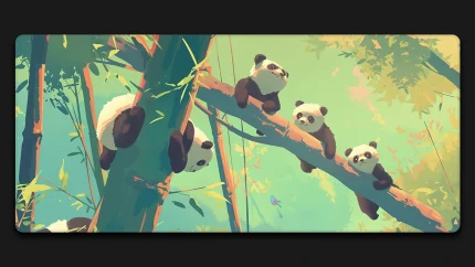 baby pandas mousepad size