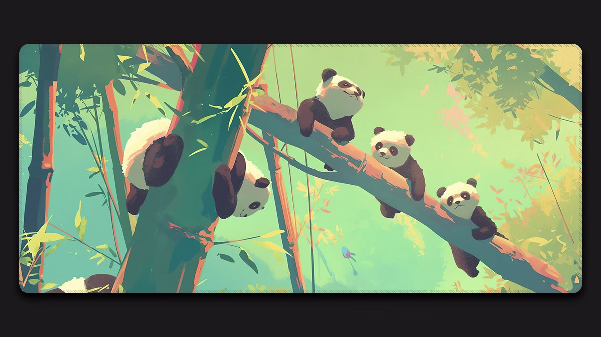 baby pandas mousepad size