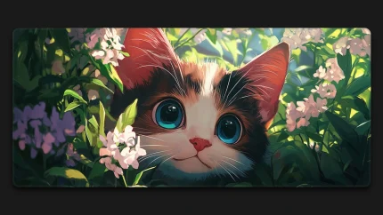 cat flowers best desk mat