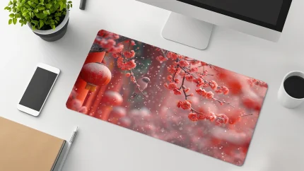 red desk pad