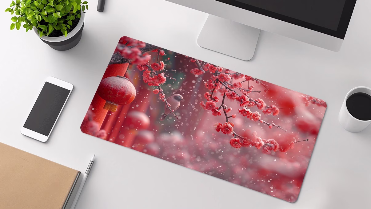 red desk pad