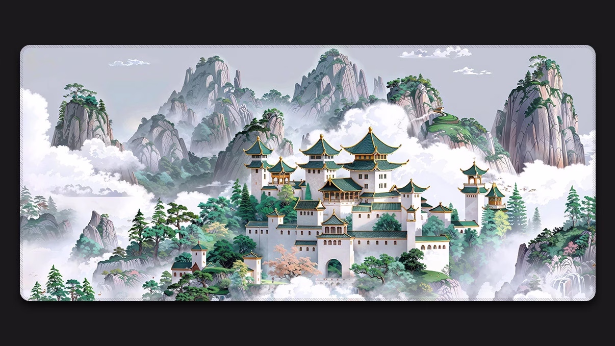 Chinese palace mousepad xxl white