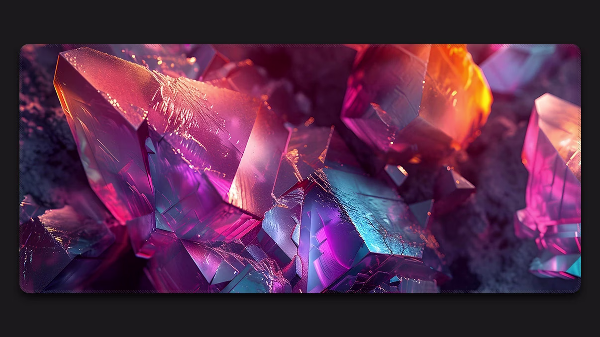 colorful crystals xl desk mat