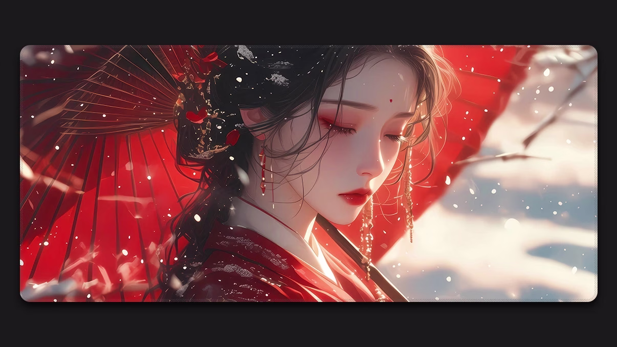fantasy asian girl desk mat extra large