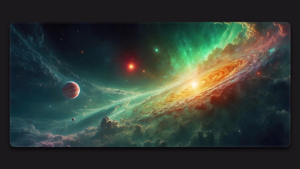 galaxy planet colorful xxl desk mat