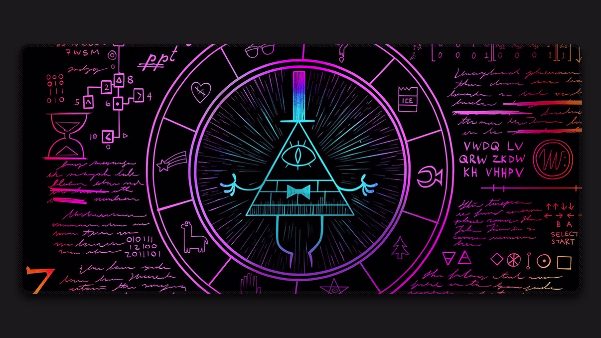 gravity falls bill cipher pyramid graffiti mousepad