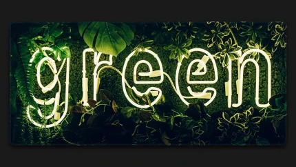green neon sign green desk mat
