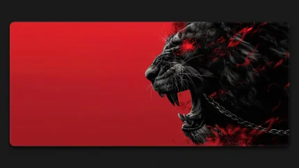 lion red aesthetic red mousepad