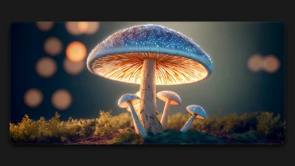 mushroom forest custom deskmat