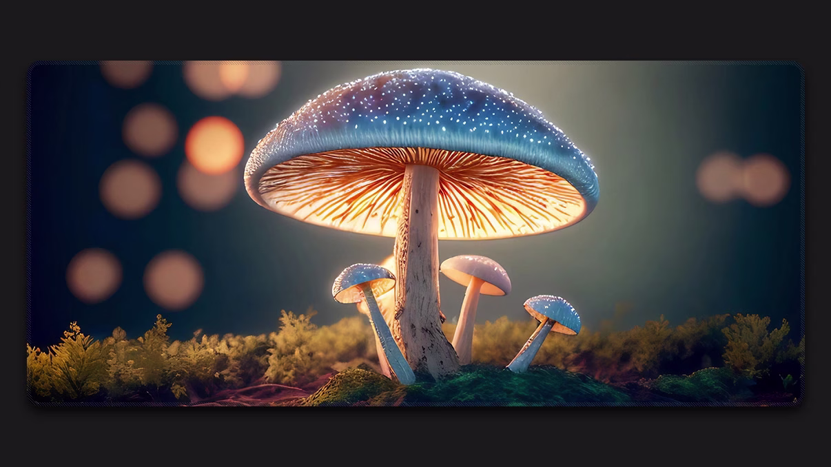 mushroom forest custom deskmat