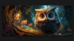 owl animal art xxxxl mousepad