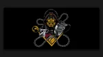scorpion mortal kombat artwork black deskmats