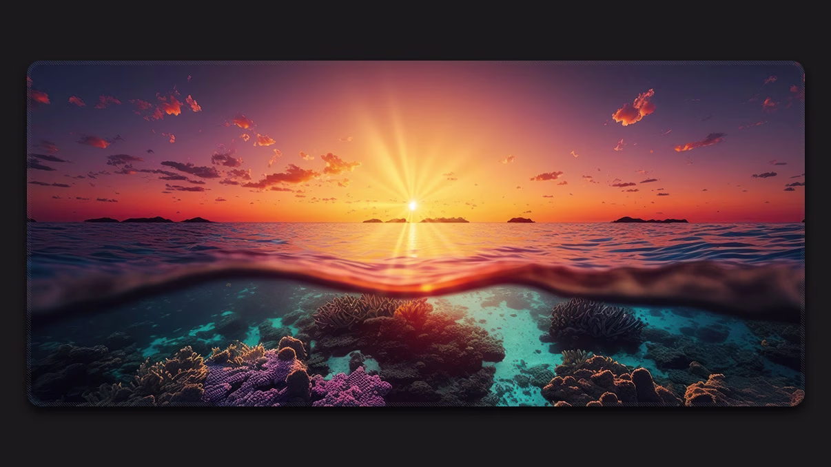 sunset underwater customized mousepad