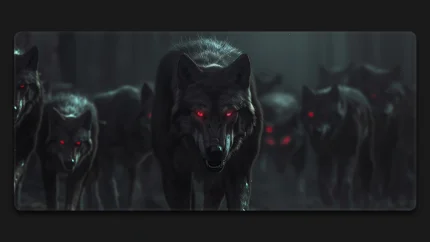 wolf pack red eyes large mousepad