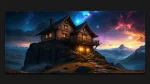 wooden house mousepad