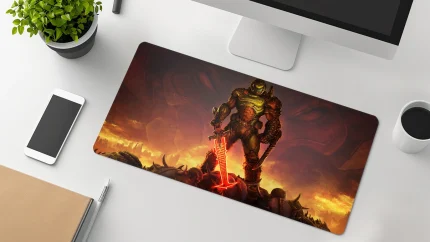 doom eternal gaming desk mat