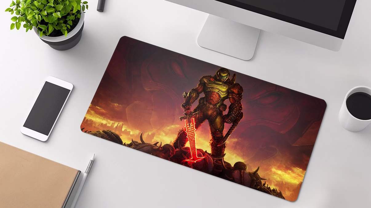 doom eternal gaming desk mat
