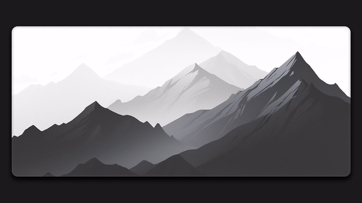 gray mountains computer desk mat