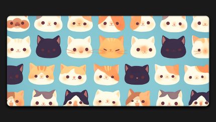 kawaii cat faces mouse pad