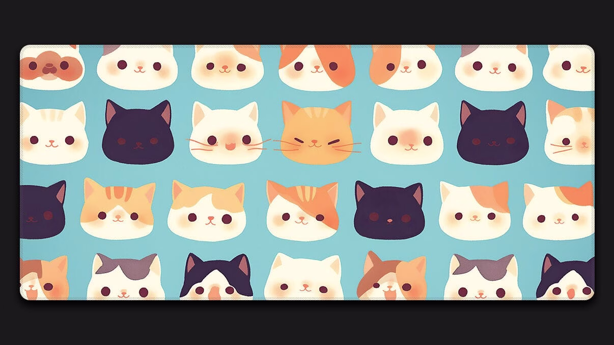 kawaii-cat-faces kawaii cat faces mouse pad