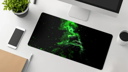 lion green minimalist desk mat