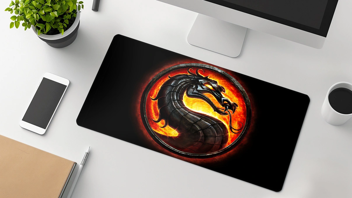mortal kombat dragon desk gaming mat
