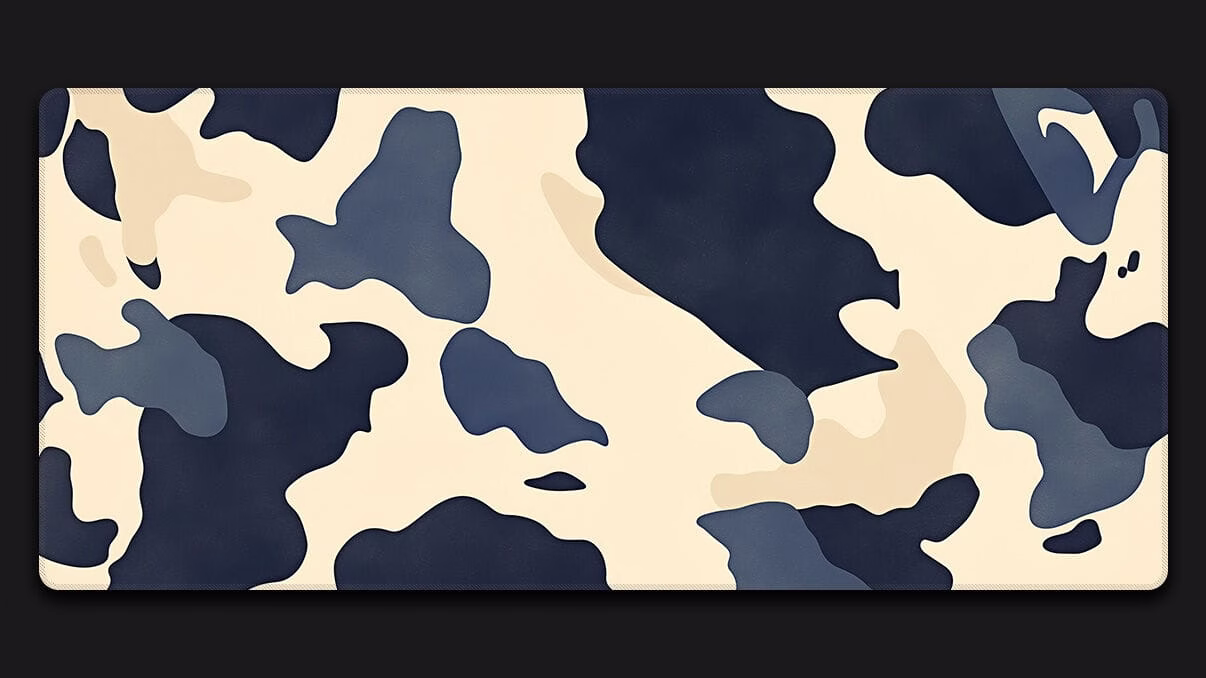 navy cow custom printed desk mat
