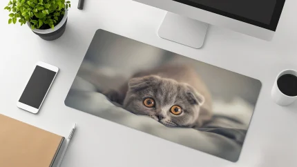 scottish fold cat cute desk pad