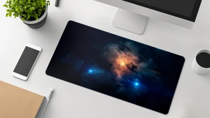 stars galaxy small desk pad