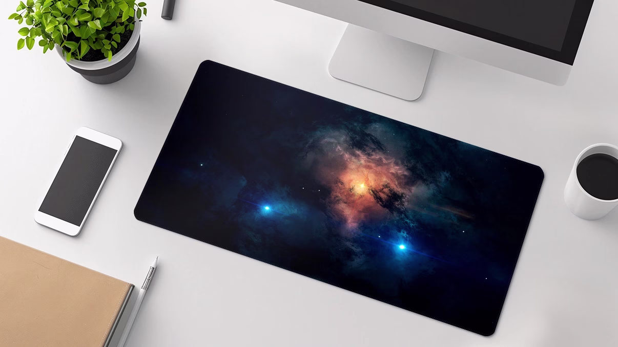 stars galaxy small desk pad